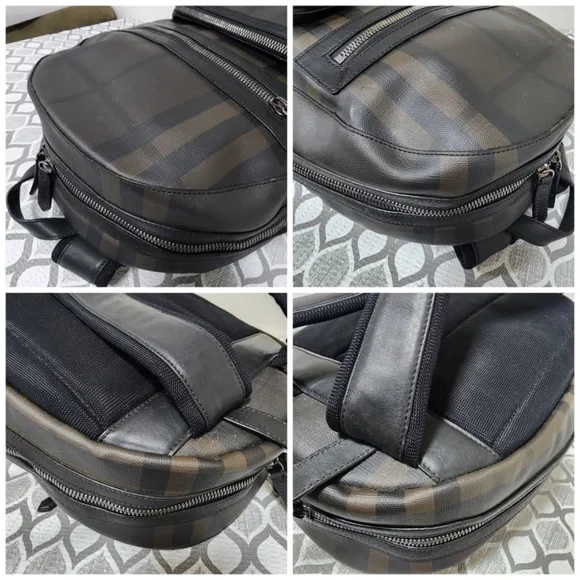 Authentic Burberry Smoked Check Backpack Black